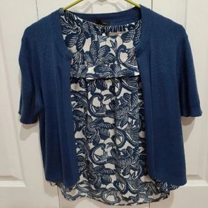 Cardigan and blouse set